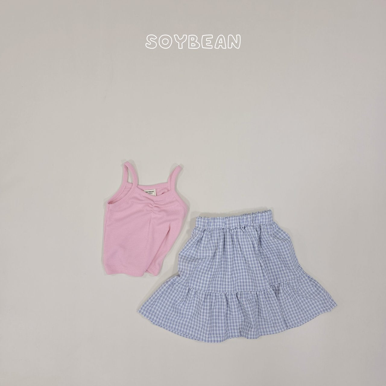 [PRE-ORDER] Tank Top Check Skirts Set