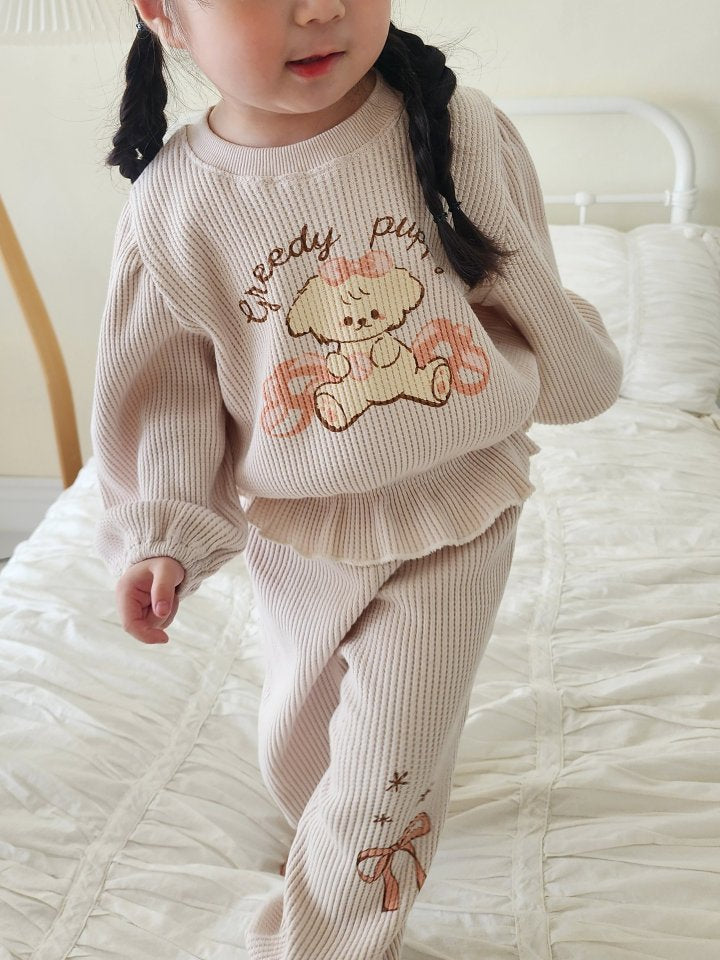Puppy Top Bottom Set [Beige/5/S(2-3yr)]