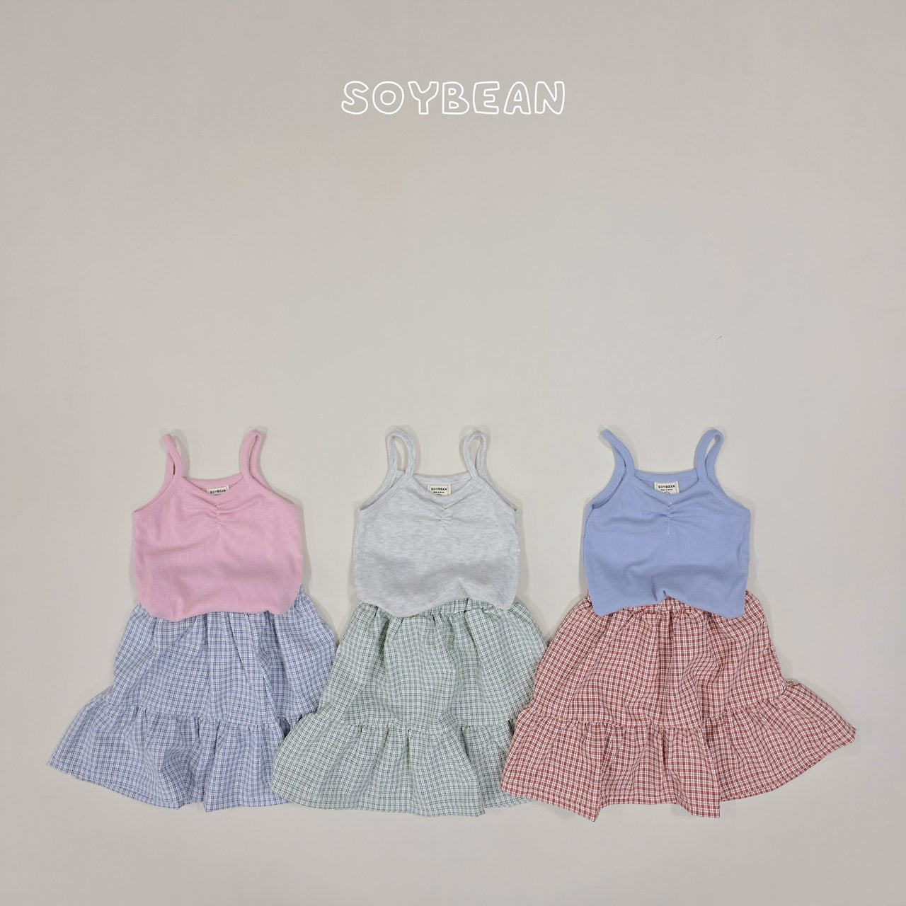 [PRE-ORDER] Tank Top Check Skirts Set