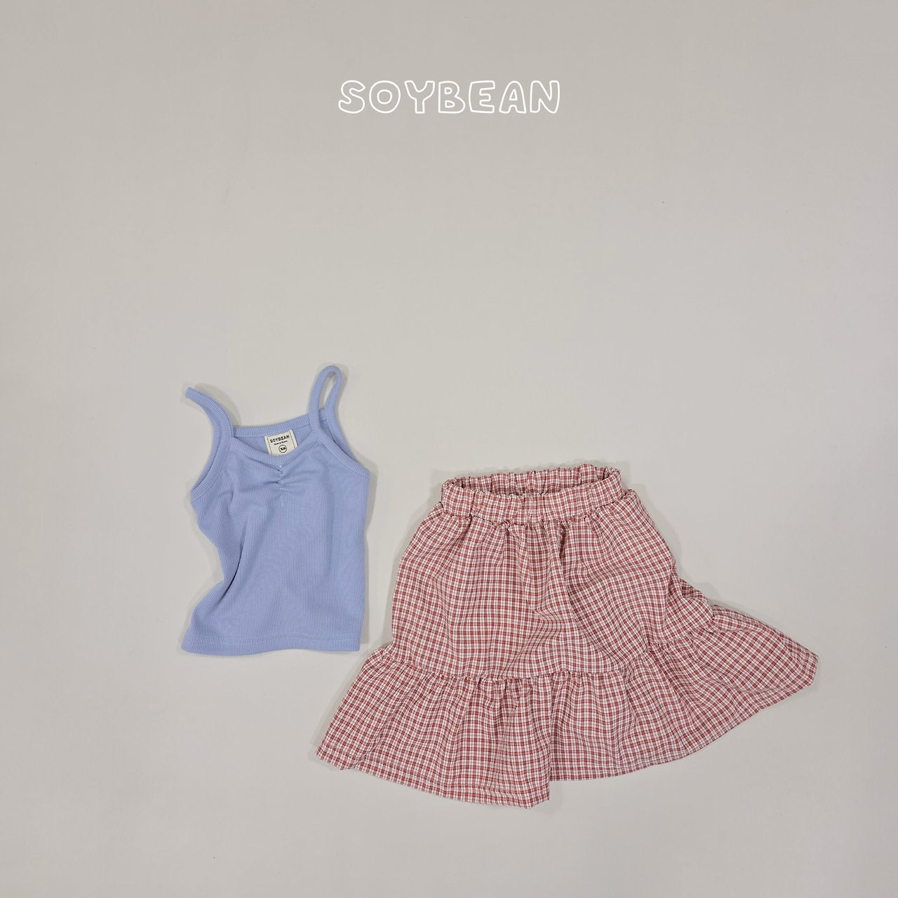 [PRE-ORDER] Tank Top Check Skirts Set