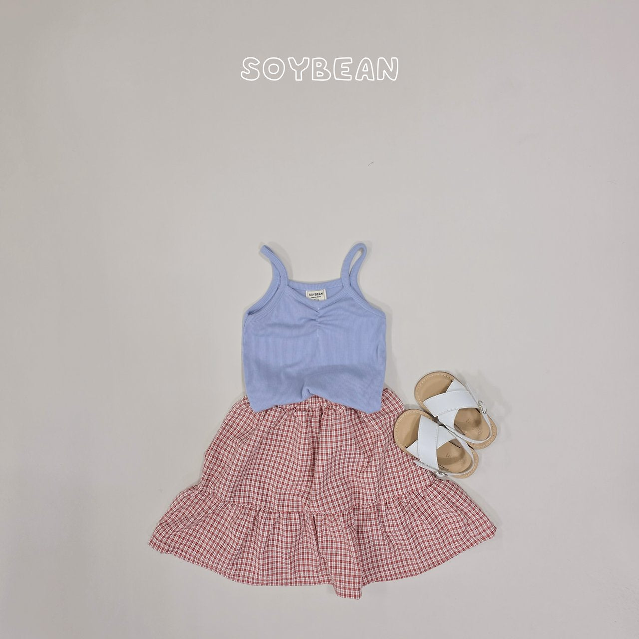 [PRE-ORDER] Tank Top Check Skirts Set