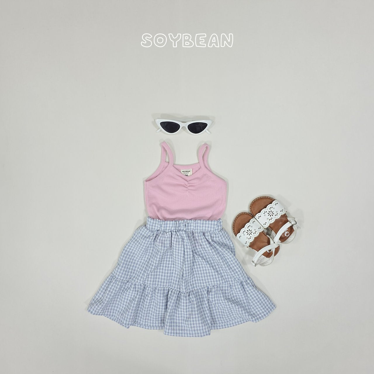 [PRE-ORDER] Tank Top Check Skirts Set