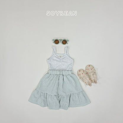 [PRE-ORDER] Tank Top Check Skirts Set