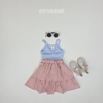 [PRE-ORDER] Tank Top Check Skirts Set