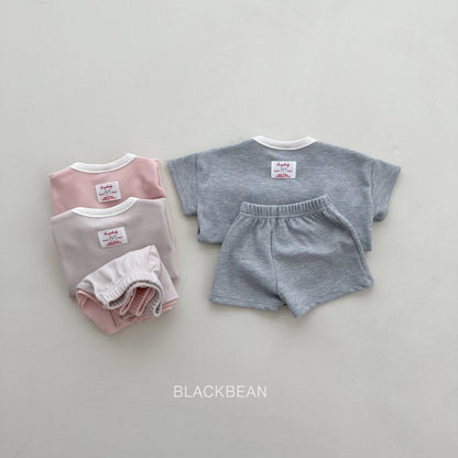 Waffle Top Bottom Set [Beige/L(4-5yr)]