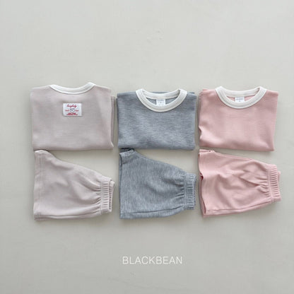 Waffle Top Bottom Set [Beige/L(4-5yr)]