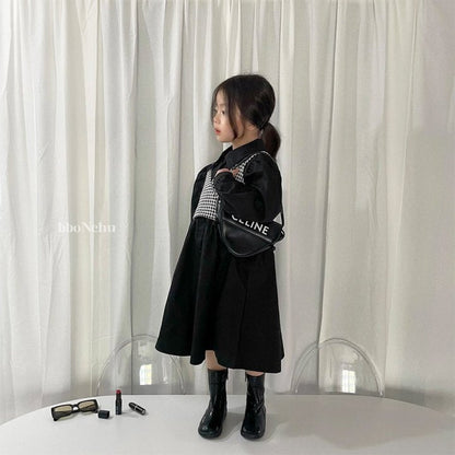 Queens Shirts Dress [Black/L(4-5yr)]