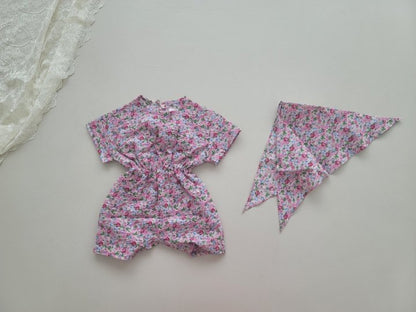 [PRE-ORDER] Floral Body Suit + Bonnet Set