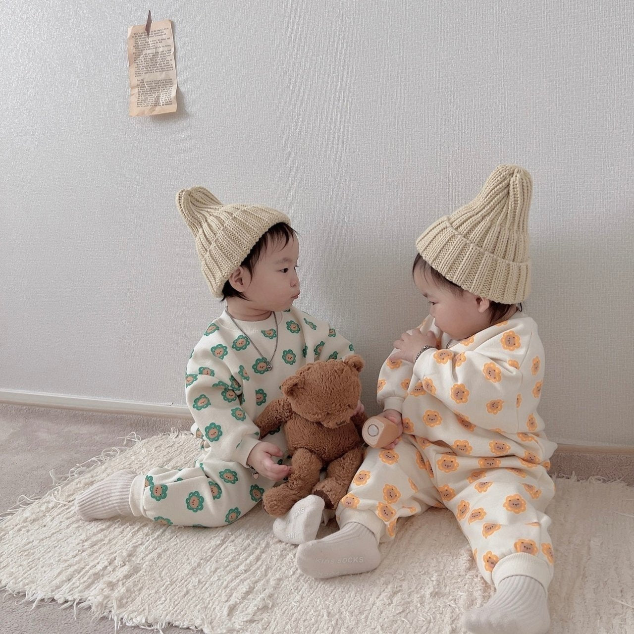 [PRE-ORDER] Bear Flower Top Bottom Set