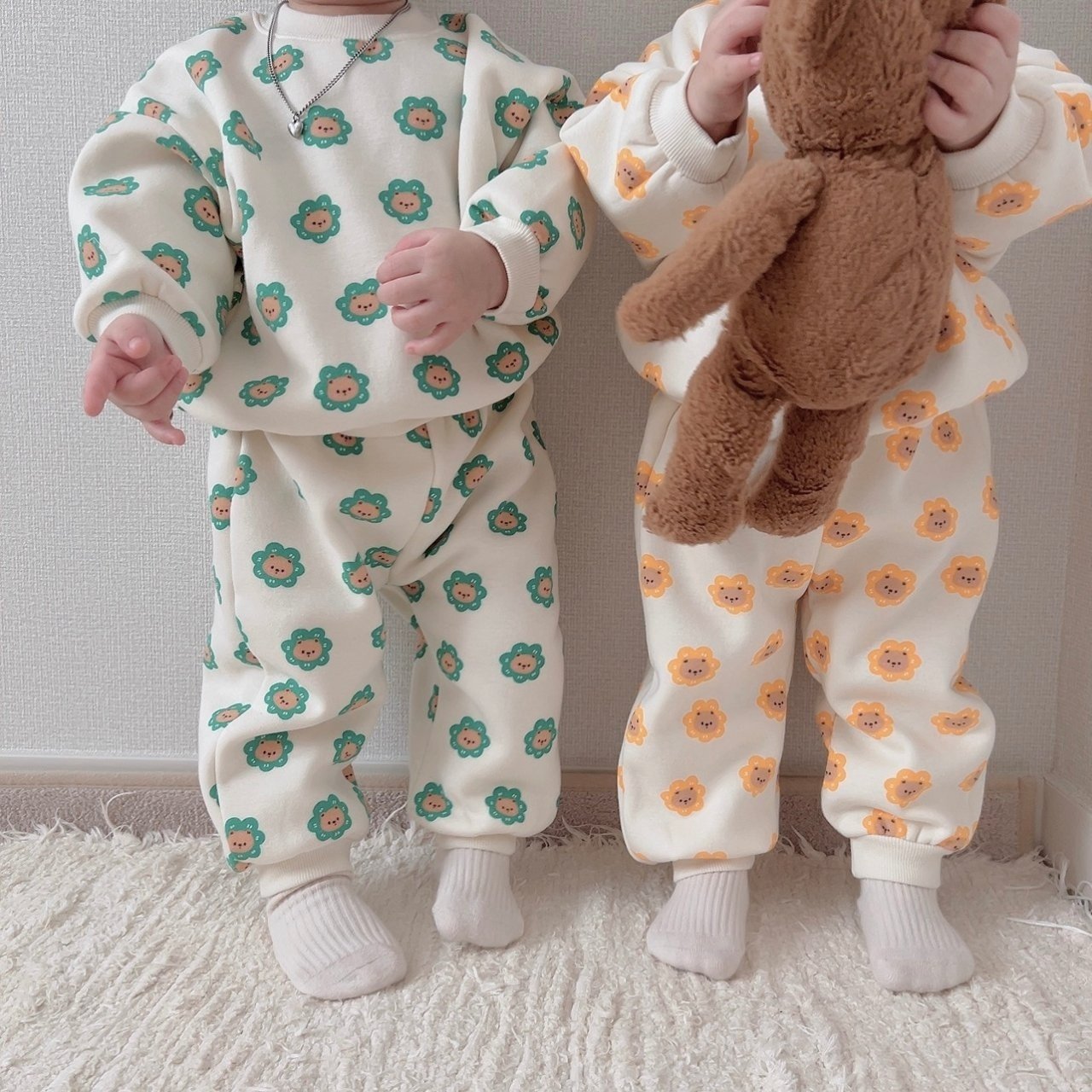 [PRE-ORDER] Bear Flower Top Bottom Set