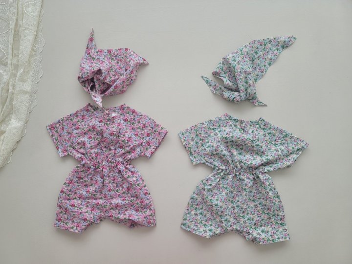 [PRE-ORDER] Floral Body Suit + Bonnet Set