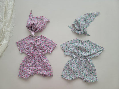 [PRE-ORDER] Floral Body Suit + Bonnet Set