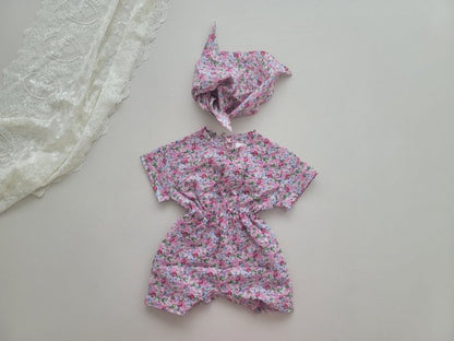 [PRE-ORDER] Floral Body Suit + Bonnet Set