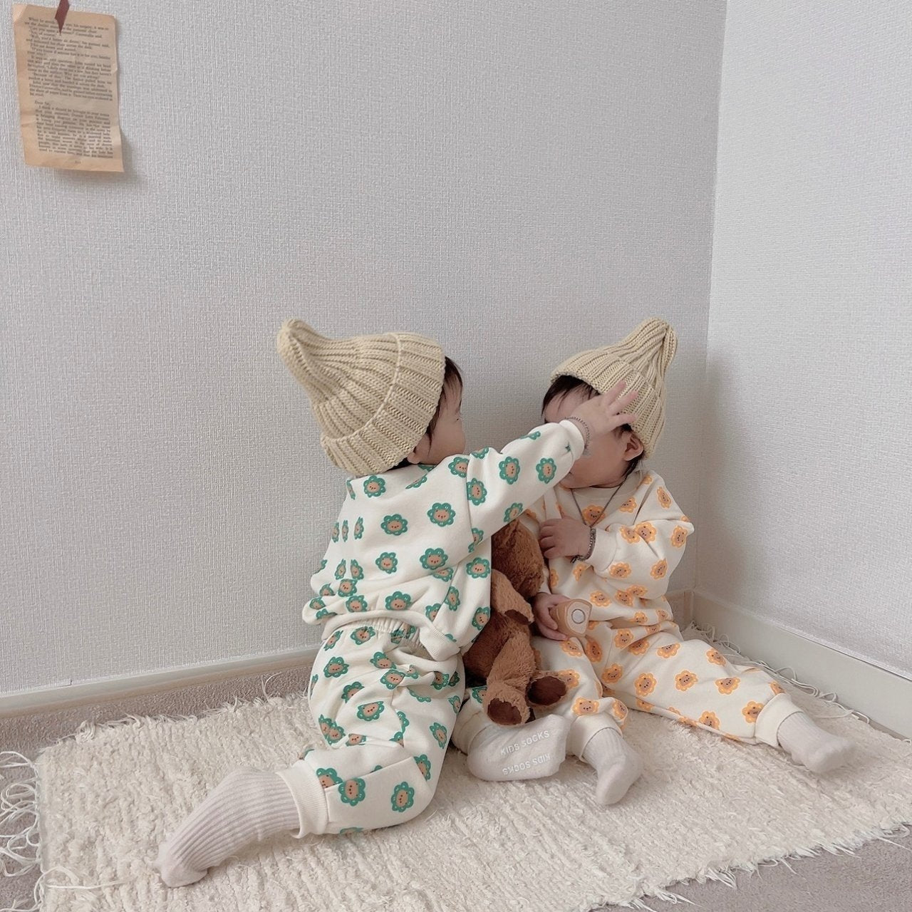 [PRE-ORDER] Bear Flower Top Bottom Set