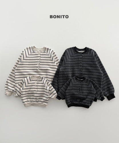 [PRE-ORDER] Stripe Henry Neck Sweatshirts (Mom&Dad Couple)