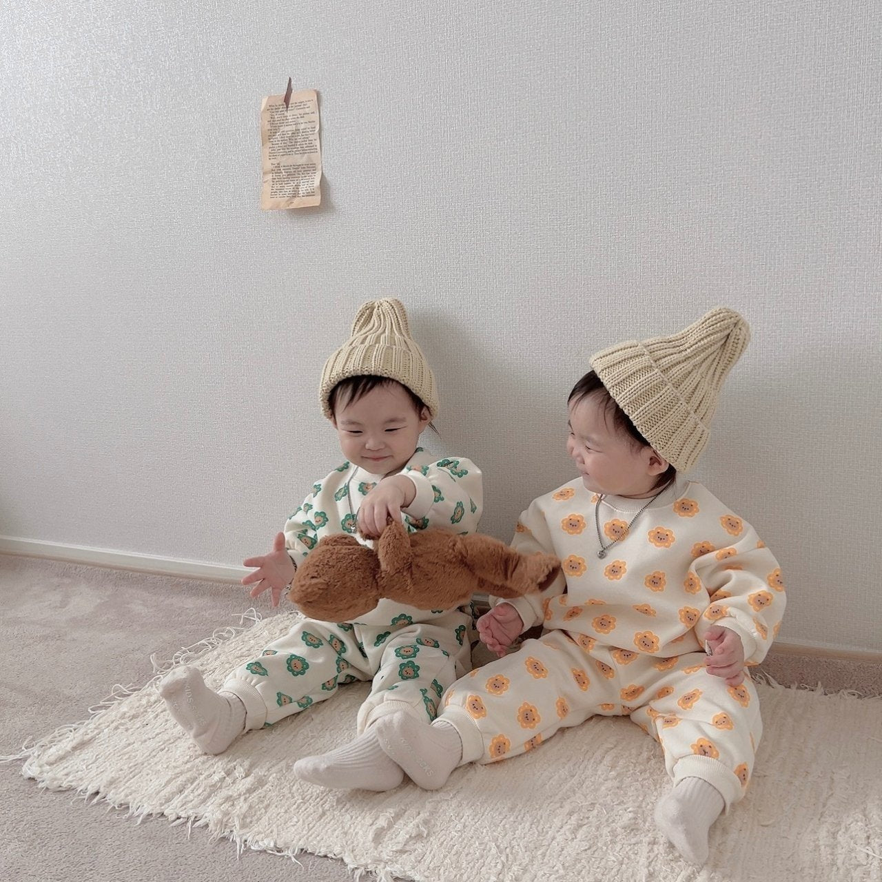 [PRE-ORDER] Bear Flower Top Bottom Set