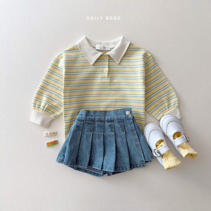 Cozy Collar T-Shirts [Yellow/M(3-4yr)]