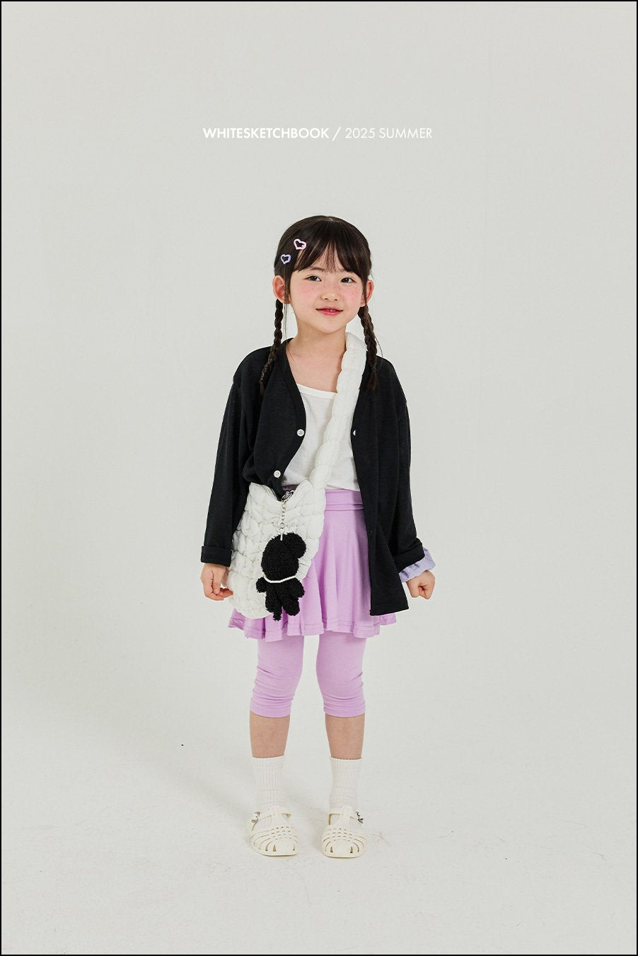 Skirt 3/4 Leggings [Melange Grey,Black/L(4-5yr)]