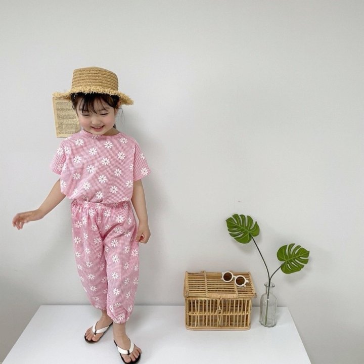 [PRE-ORDER] Daisy Check Top Bottom Set