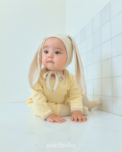 [PRE-ORDER] Butter Cream Body Suit + Bonnet Set