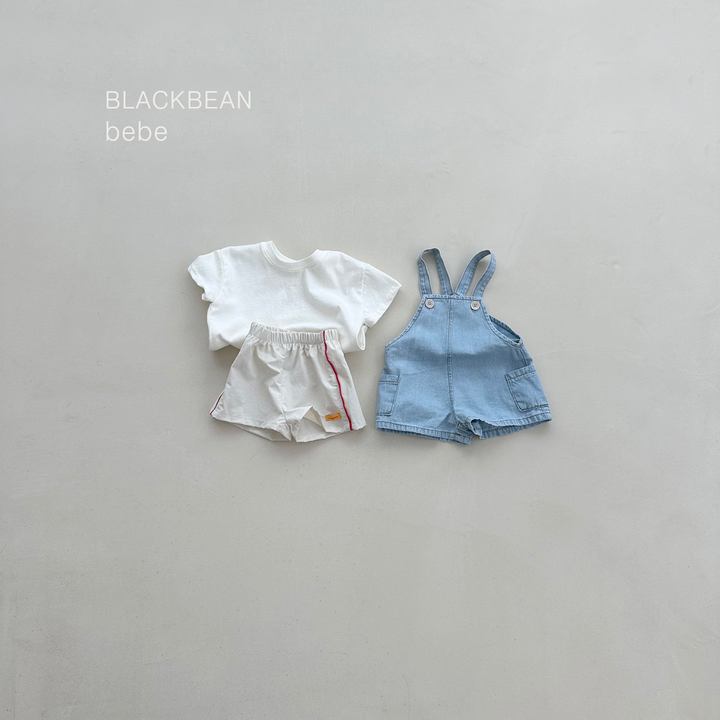 [PRE-ORDER] Pocket Denim Baby Overalls + Top Set