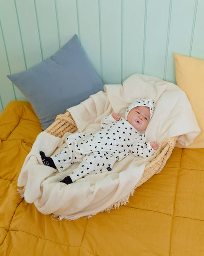 [PRE-ORDER] Petit Heart Body Suit + Bonnet Set