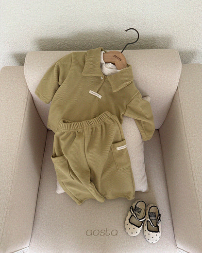 Mulmul Collar T-Shirts [Black/M(1-2yr)]