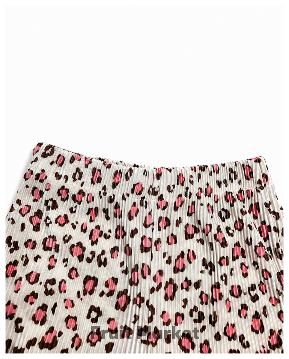 [PRE-ORDER] Leopard Pleats Top Bottom Set