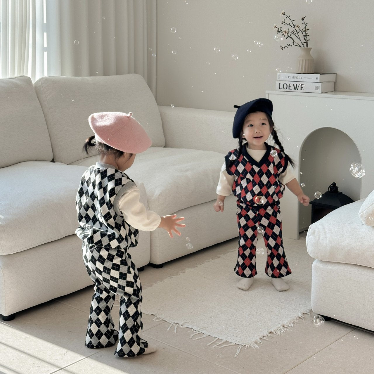 [PRE-ORDER] Mix Argyle Vest Bottom Set