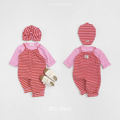 Chewy Overalls [Red/S(2-3yr)]