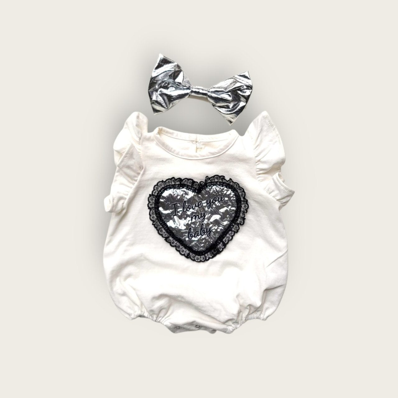 [PRE-ORDER] Lace Heart Body Suit + Hair Band Set