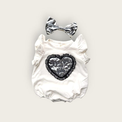 [PRE-ORDER] Lace Heart Body Suit + Hair Band Set