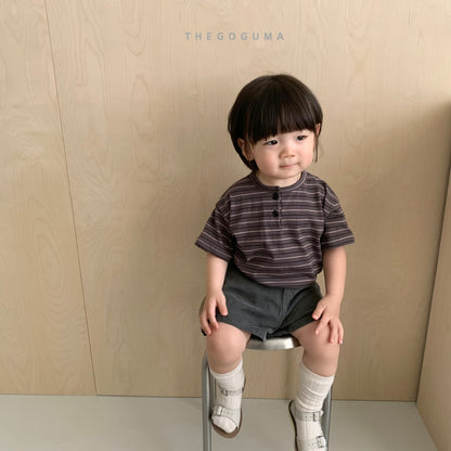 [PRE-ORDER] Miu Stripe Button T-Shirts