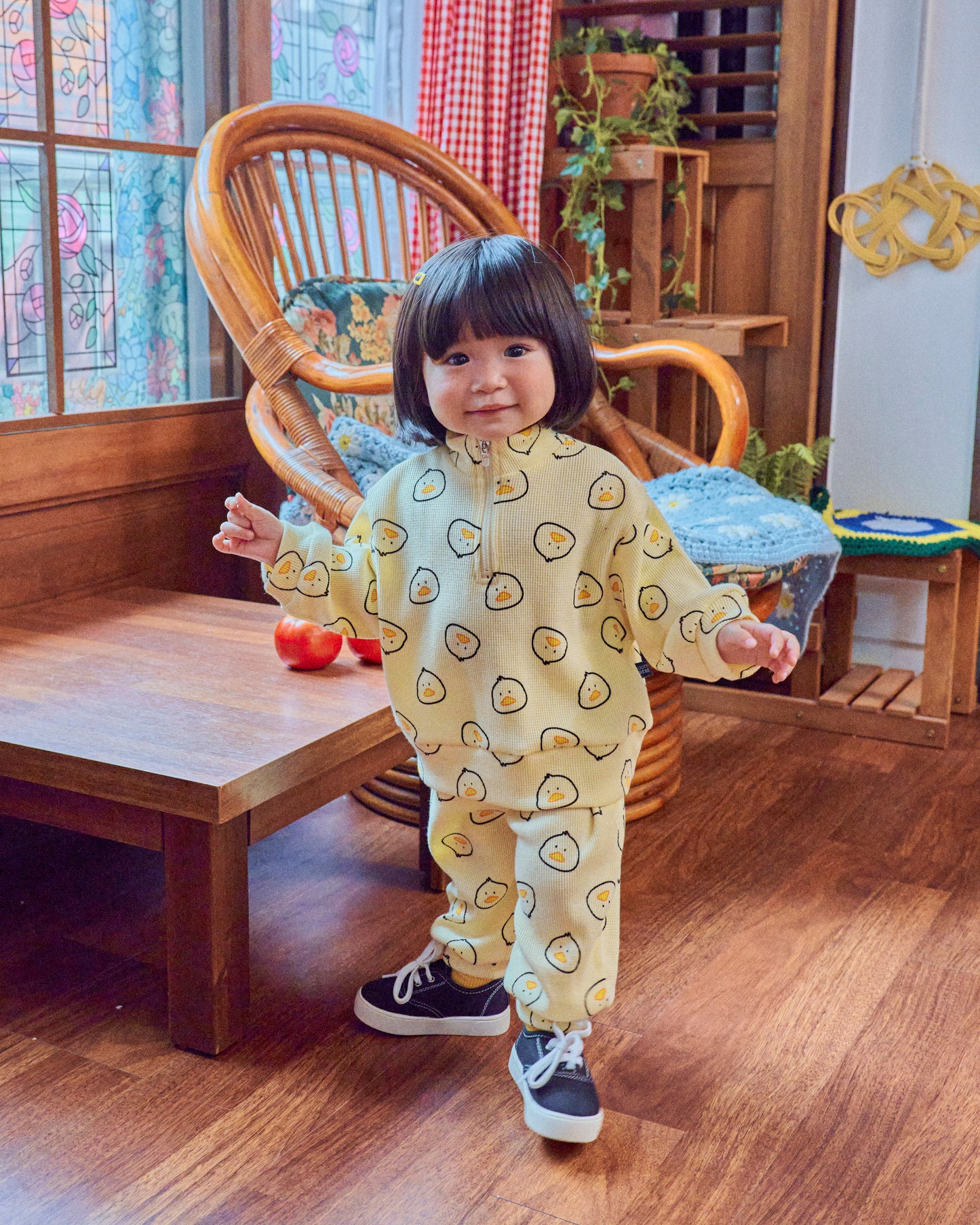 [PRE-ORDER] Little Farm Waffle Anorak Bottom Set