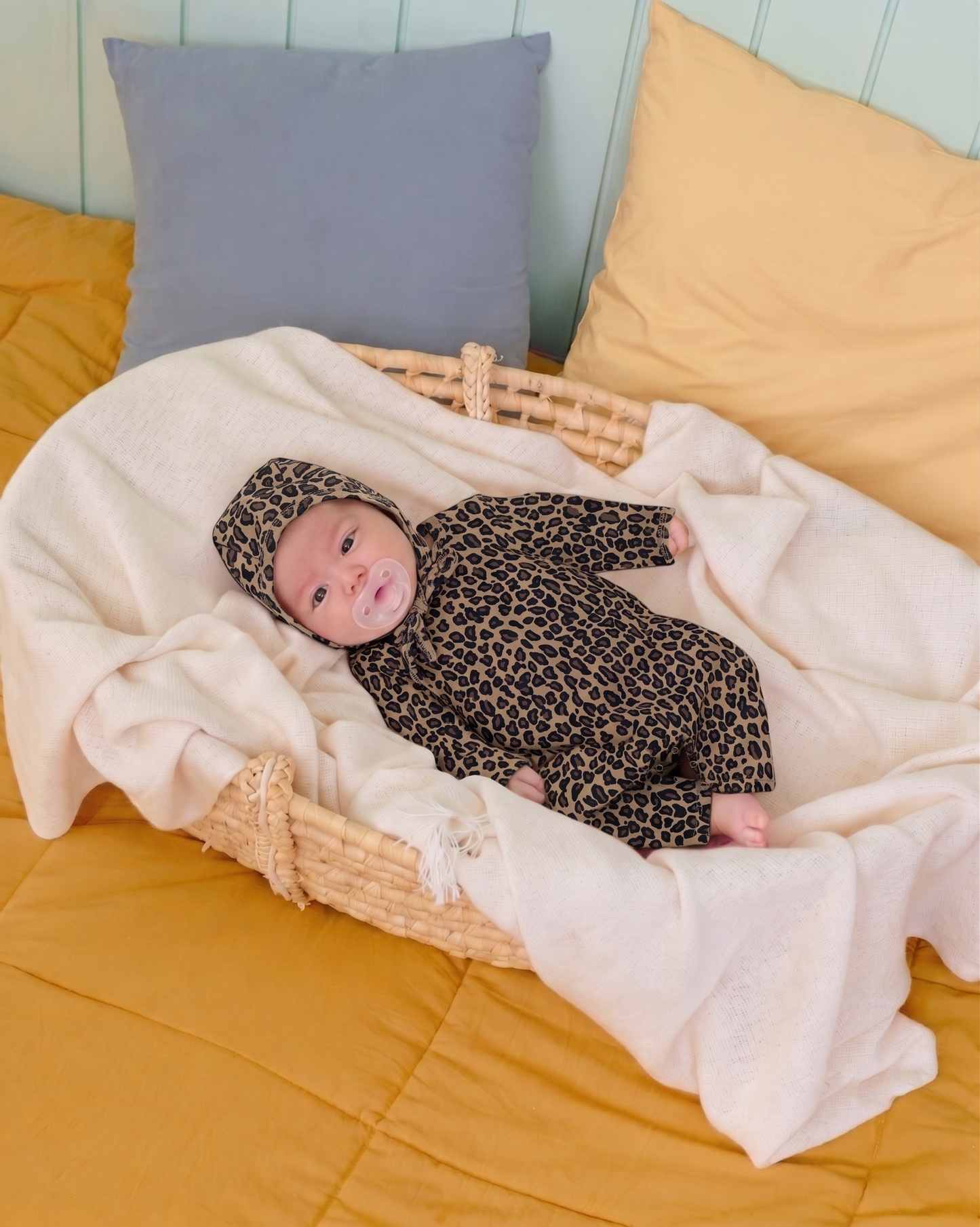 [PRE-ORDER] Little Leopard Body Suit + Bonnet Set