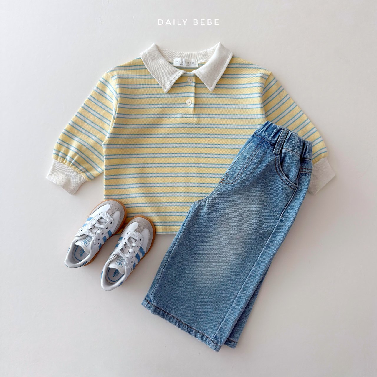Cozy Collar T-Shirts [Yellow/M(3-4yr)]