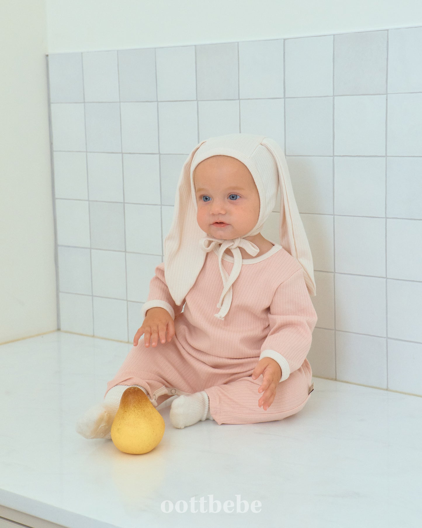 [PRE-ORDER] Butter Cream Body Suit + Bonnet Set