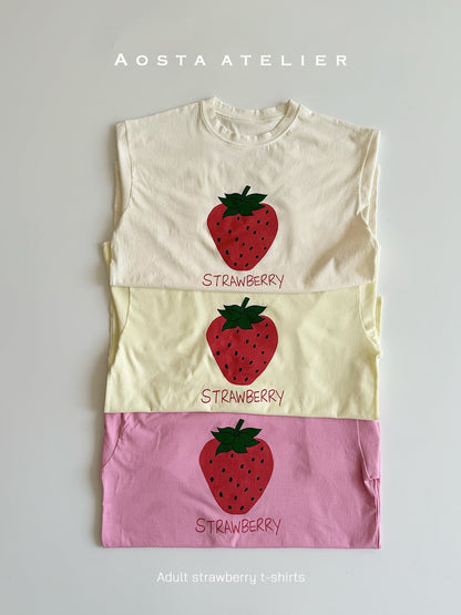 Strawberry T-Shirts [Ivory/L(2-3yr)]