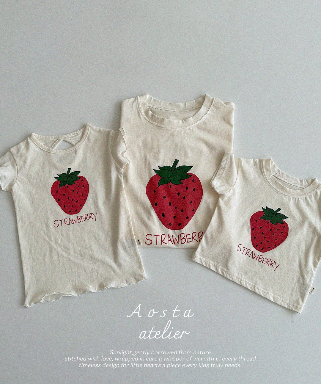 Strawberry T-Shirts [Ivory/L(2-3yr)]