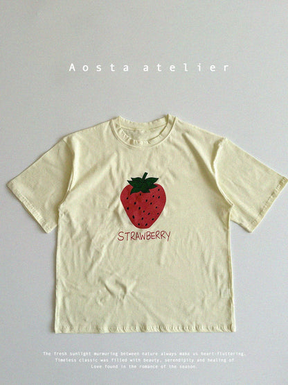 Strawberry T-Shirts [Ivory/L(2-3yr)]