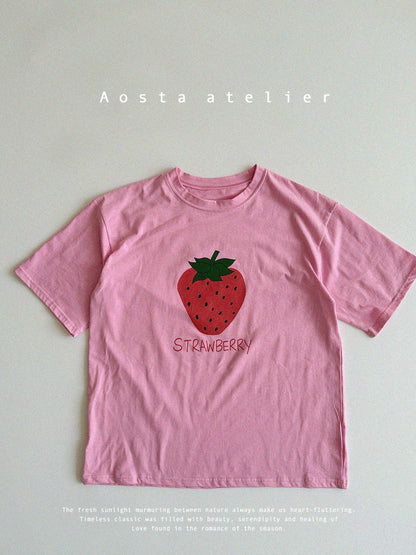 Strawberry T-Shirts [Ivory/L(2-3yr)]