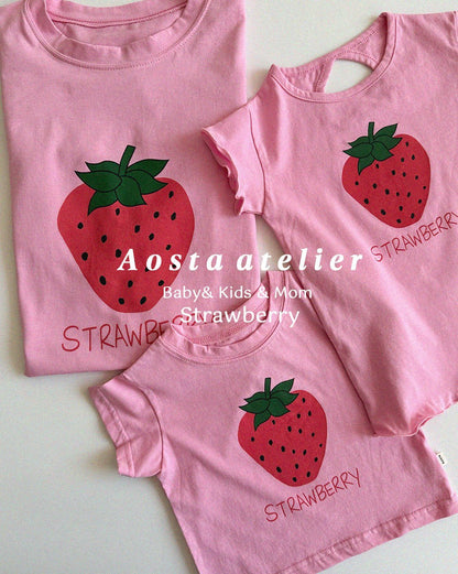 Strawberry T-Shirts [Ivory/L(2-3yr)]