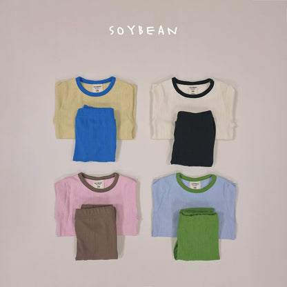 [PRE-ORDER] Two Tone Ribbed Home Wear Set