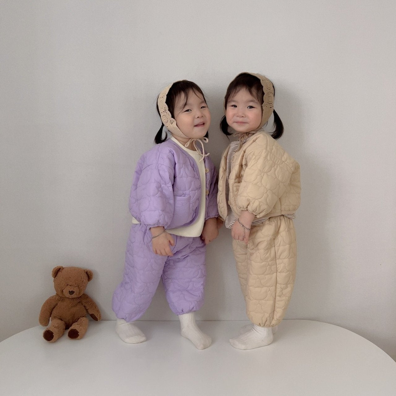 [PRE-ORDER] Line Bear Quilted Jacket Bottom Set