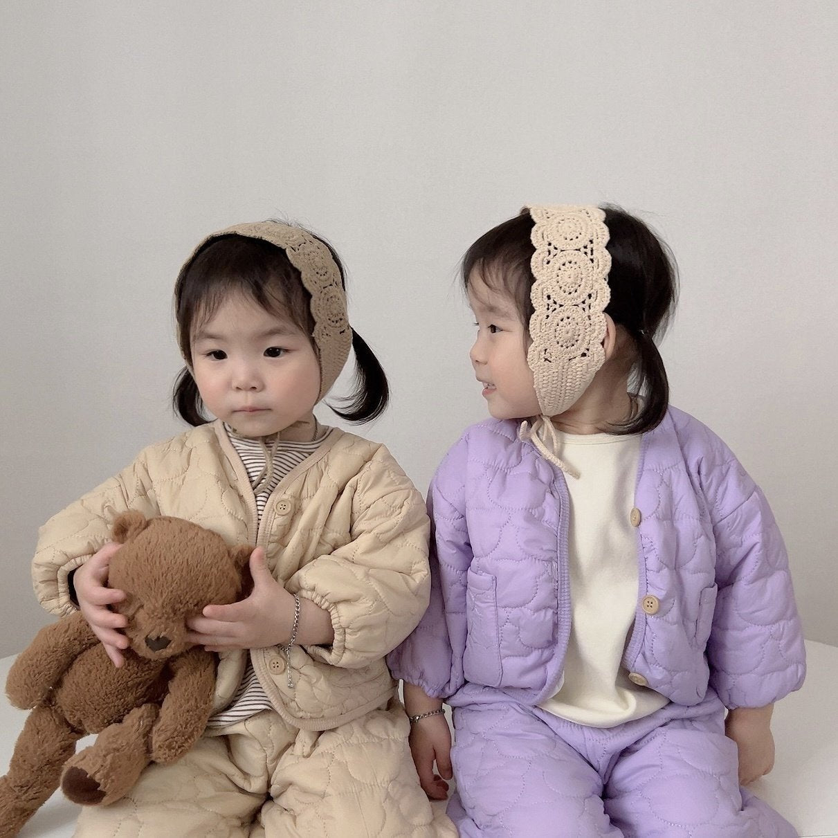 [PRE-ORDER] Line Bear Quilted Jacket Bottom Set