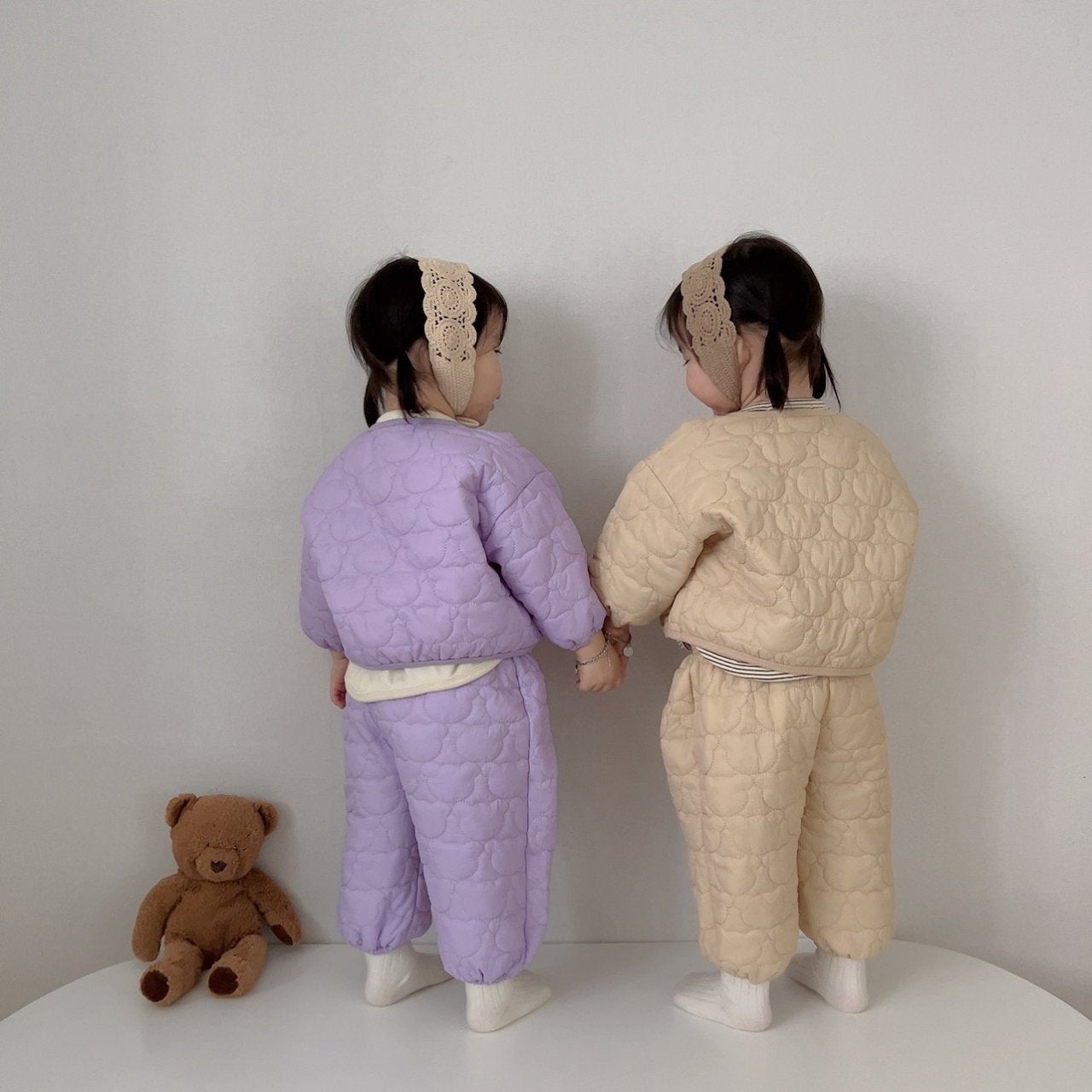 [PRE-ORDER] Line Bear Quilted Jacket Bottom Set