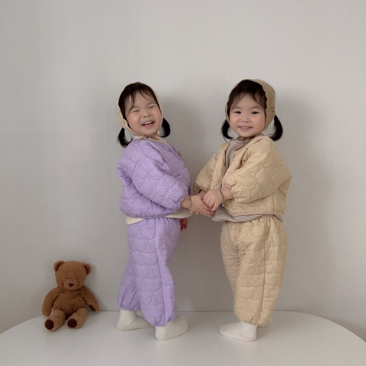 [PRE-ORDER] Line Bear Quilted Jacket Bottom Set