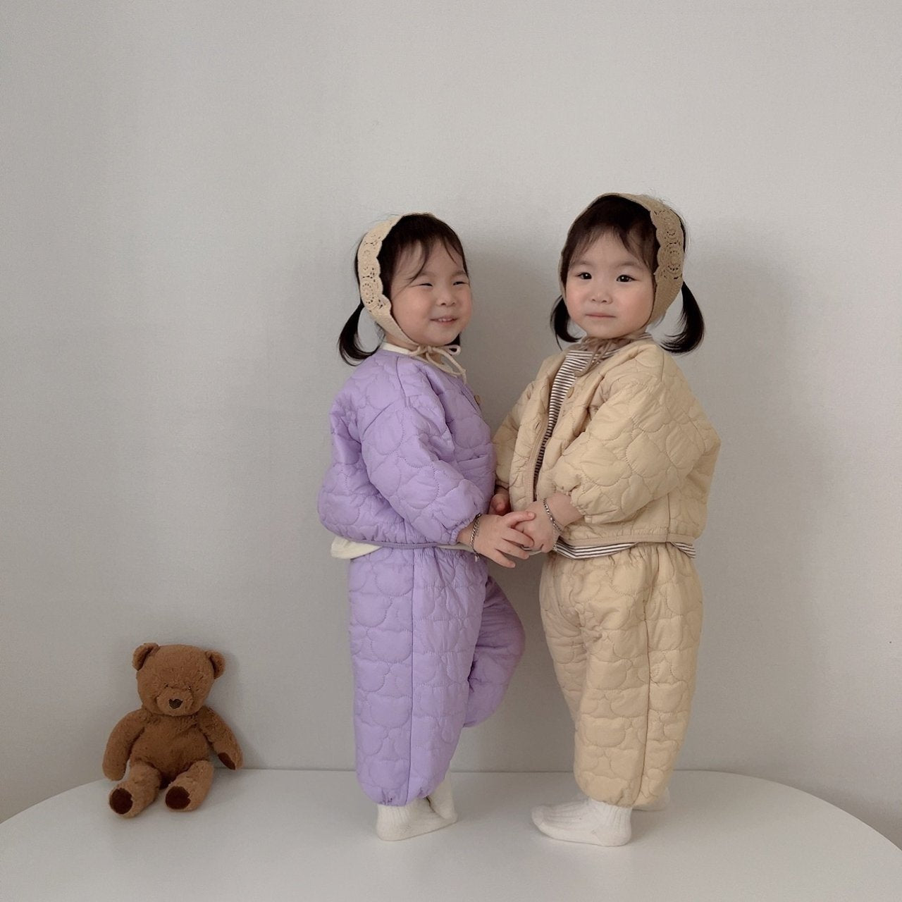 [PRE-ORDER] Line Bear Quilted Jacket Bottom Set