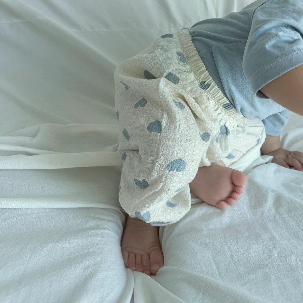 Summer Sausage Pants [Blue Heart, Beige Dot/100/M(3-4yr)]