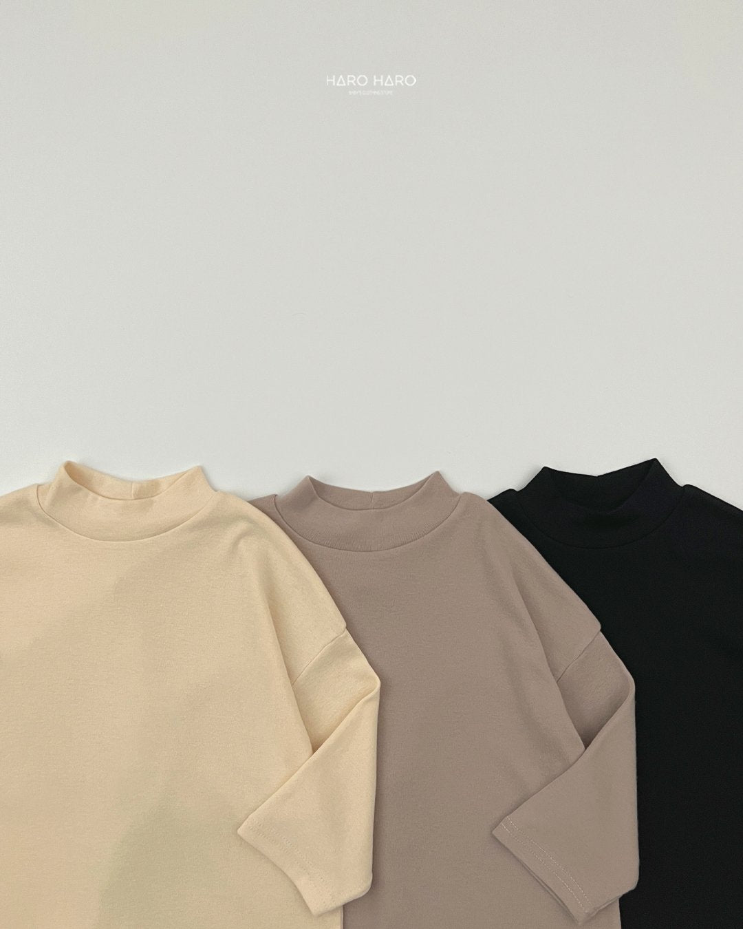[PRE-ORDER] Simple Loose Fit Turtleneck T-Shirts